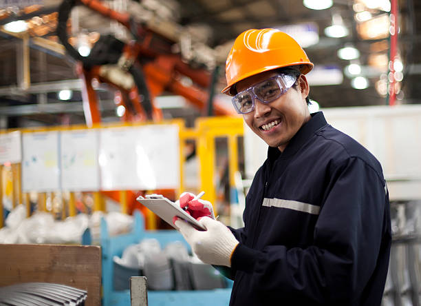 Portrait asian engineer smiling  look on you camera